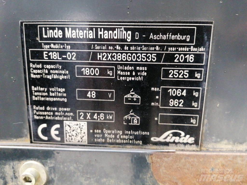 Linde E18L-02 Elektro Stapler