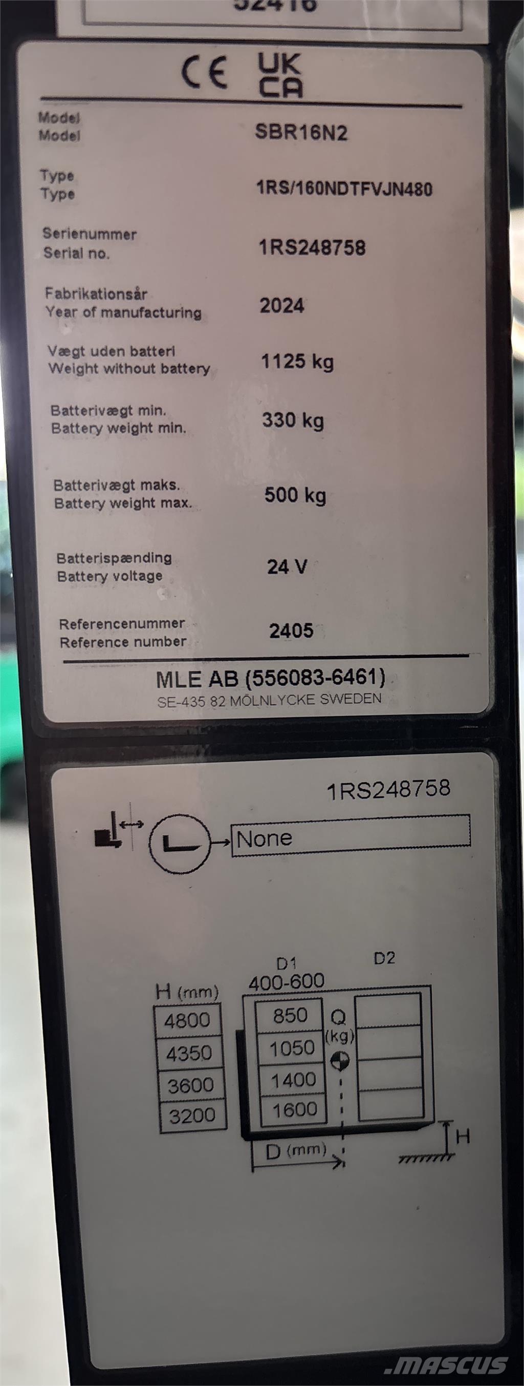 Mitsubishi SBR16N2 Selbstfahrstapler