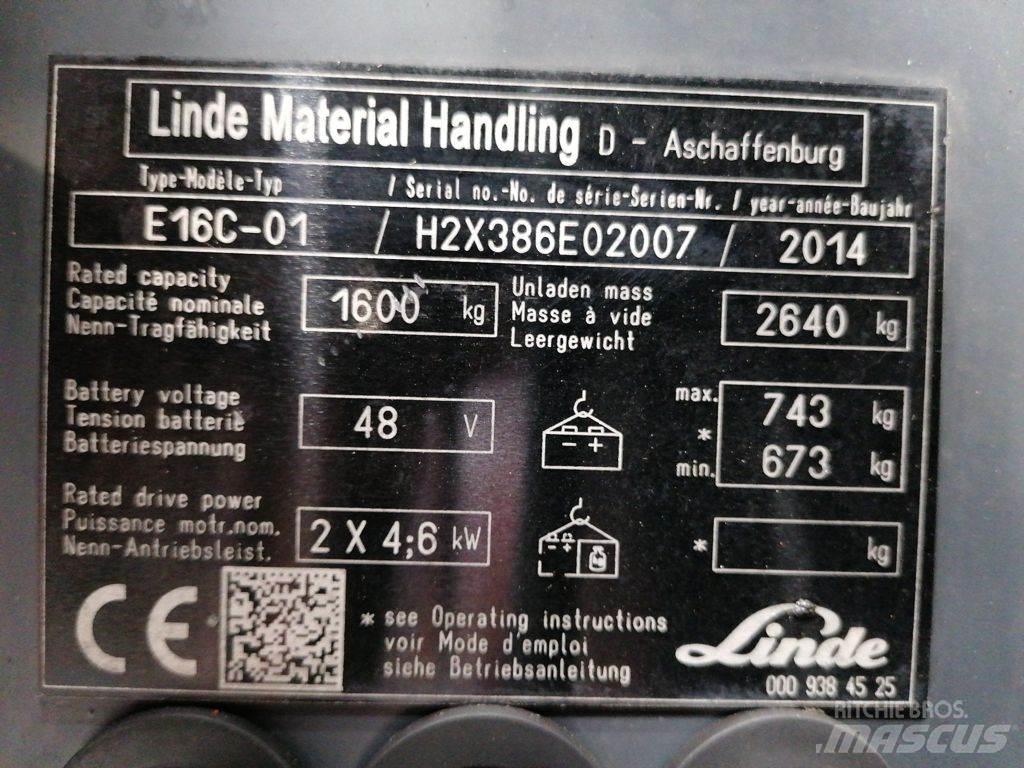Linde E16C-01 Elektro Stapler