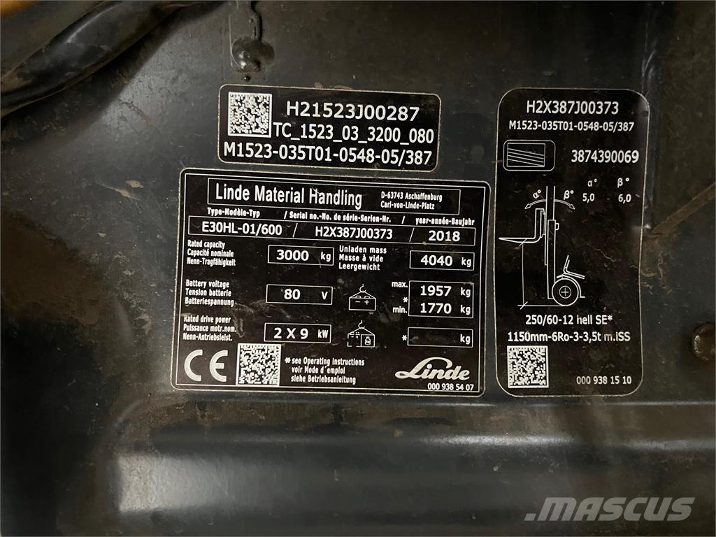 Linde E30/600HL Elektro Stapler
