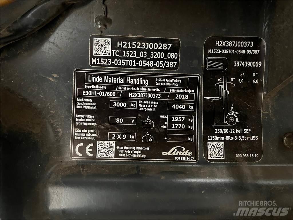 Linde E30/600HL Elektro Stapler