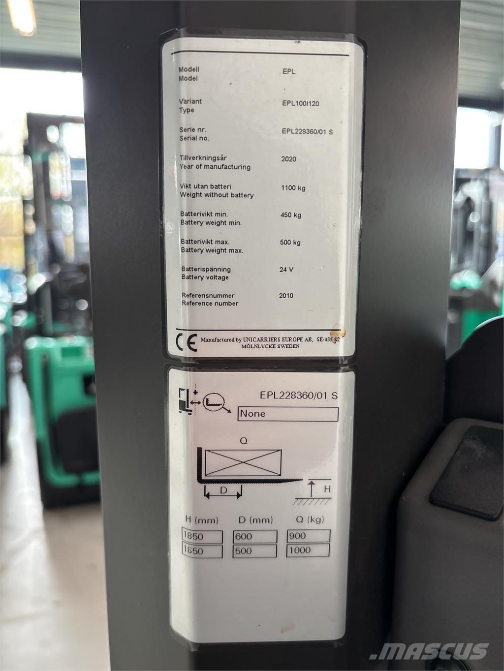 UniCarriers EPL100 Niederhub-Kommissionierer