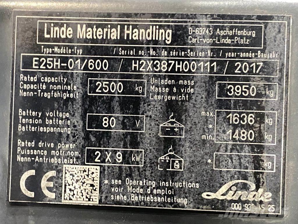 Linde E25H-01/600 Elektro Stapler