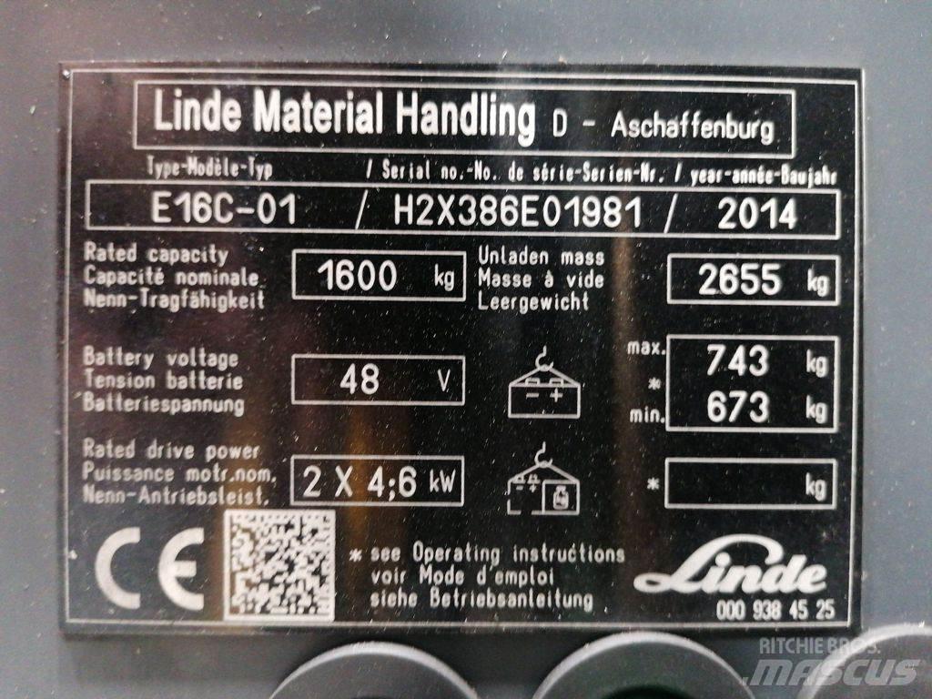 Linde E16C-01 Elektro Stapler