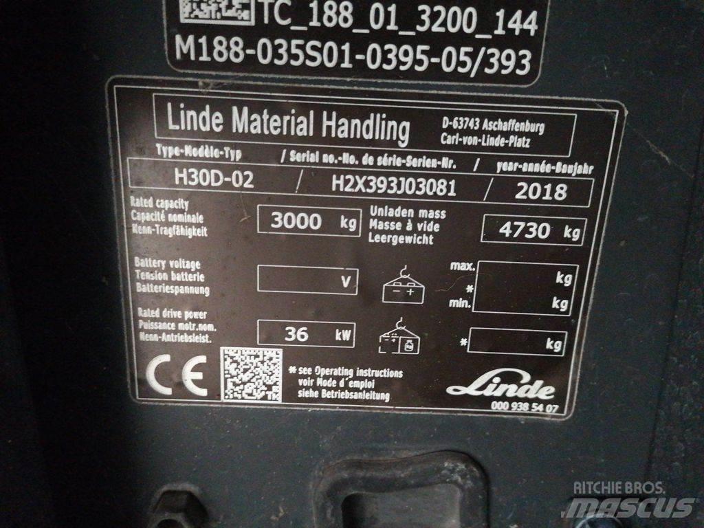 Linde H30D-02 Diesel Stapler