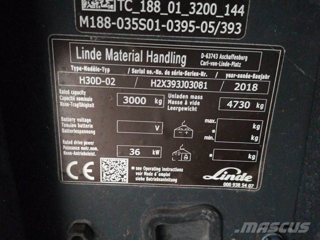 Linde H30D-02 Diesel Stapler