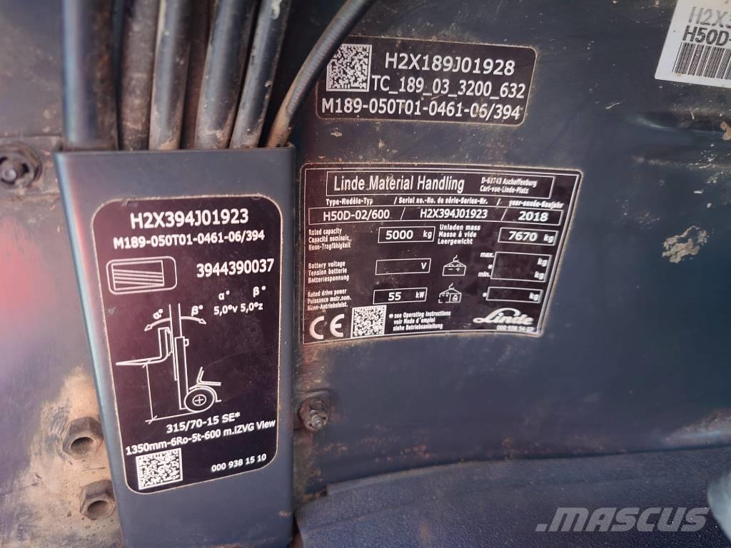 Linde H50D600/394 Diesel Stapler