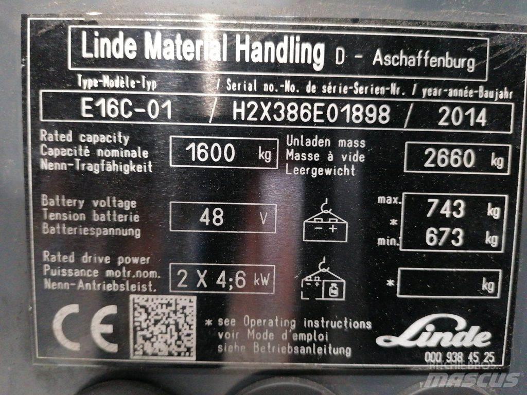 Linde E16C-01 Elektro Stapler