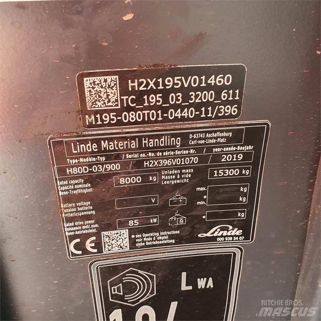 Linde H80D/900 Diesel Stapler