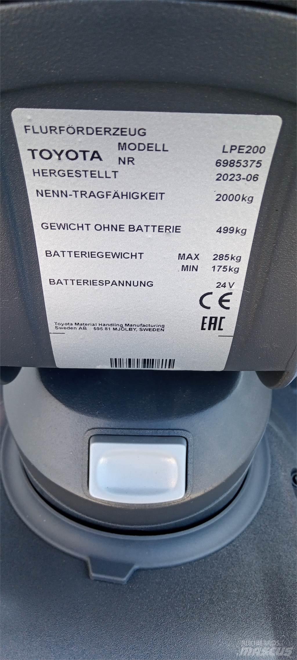 Toyota LPE200 Niedergabelstapler