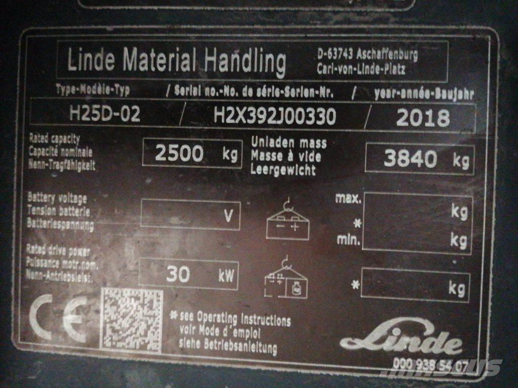 Linde H25D-02 Diesel Stapler