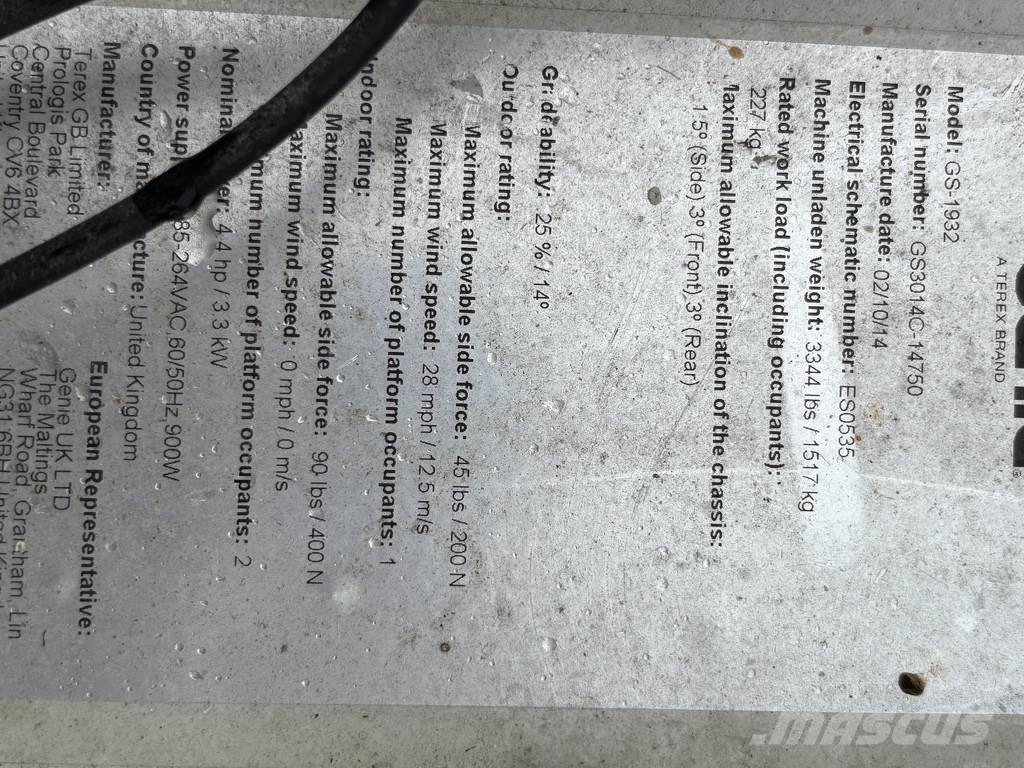 Genie 1932 Scheren-Arbeitsbühnen