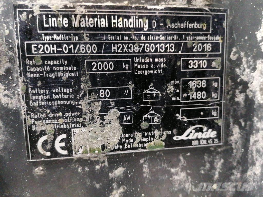 Linde E20H-01/600 Elektro Stapler
