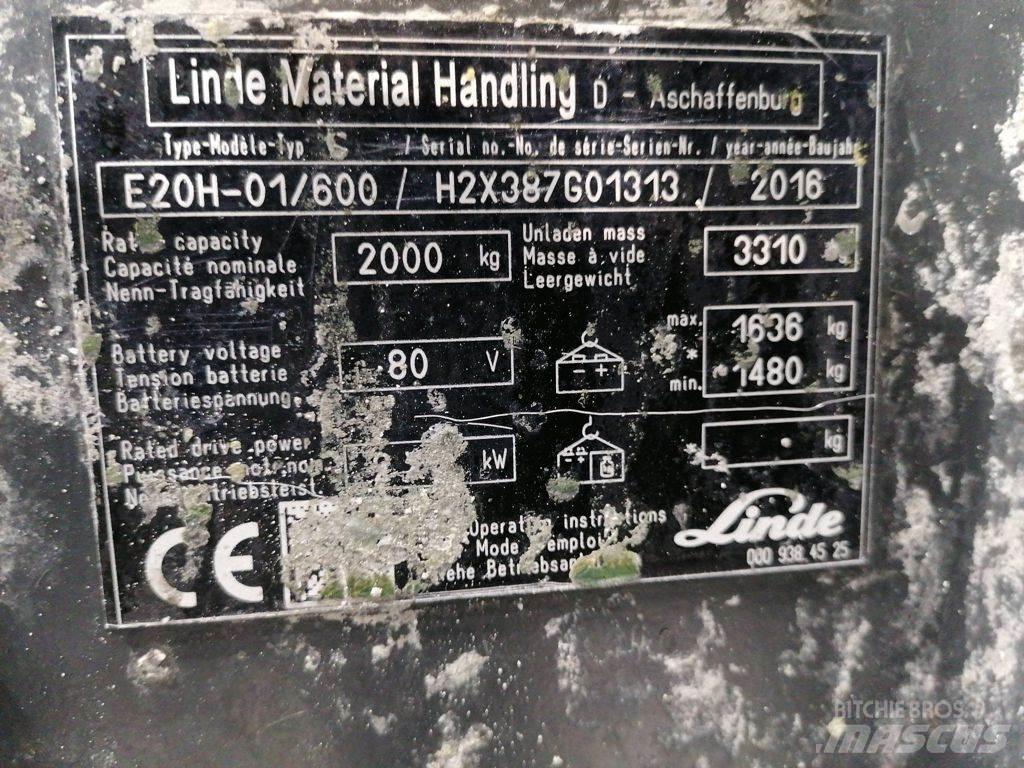 Linde E20H-01/600 Elektro Stapler
