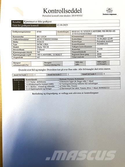 Iveco DAILY 70C18 Kastenaufbau