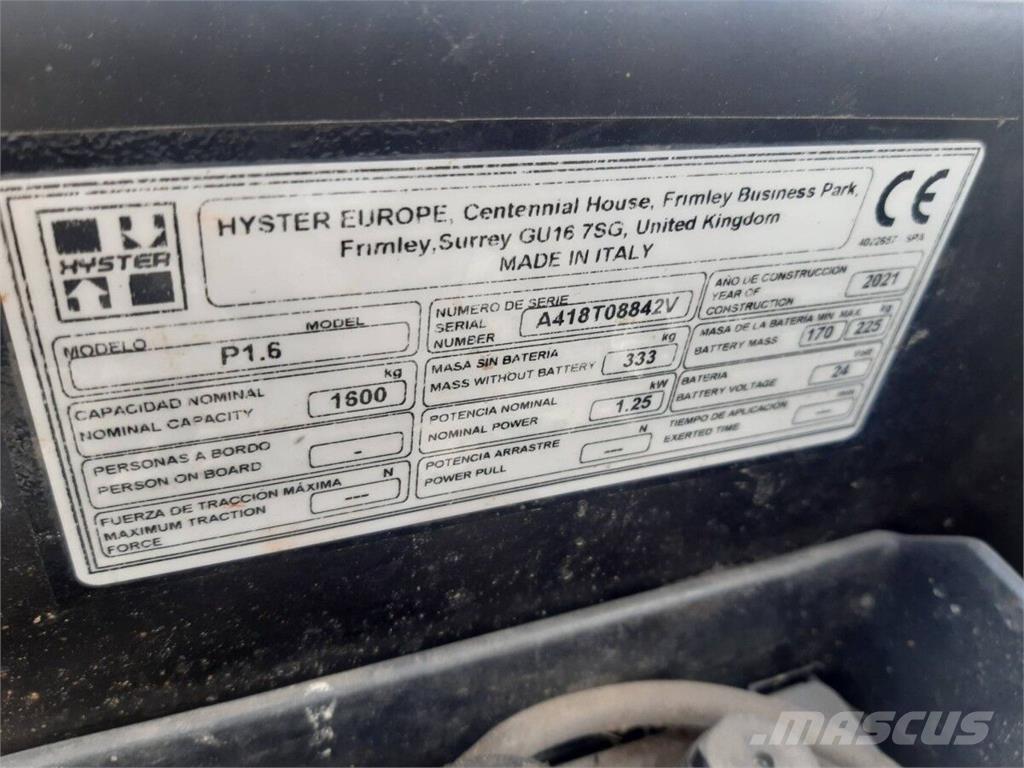 Hyster P1.6 Sonstige Flurförderzeuge