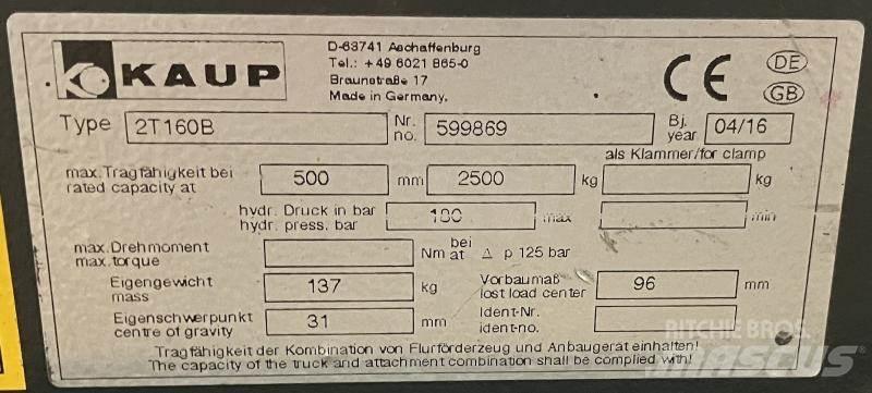 Kaup 2T160B Andere Ausstattung und Zubehör