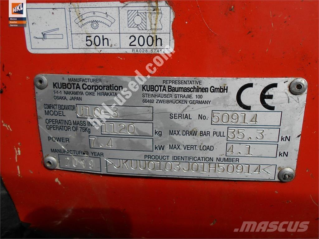 Kubota U 10-3 Minibagger < 7t
