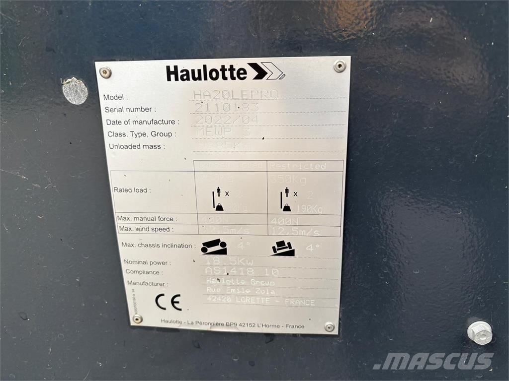 Haulotte HA20LE PRO Gelenkteleskoparbeitsbühnen