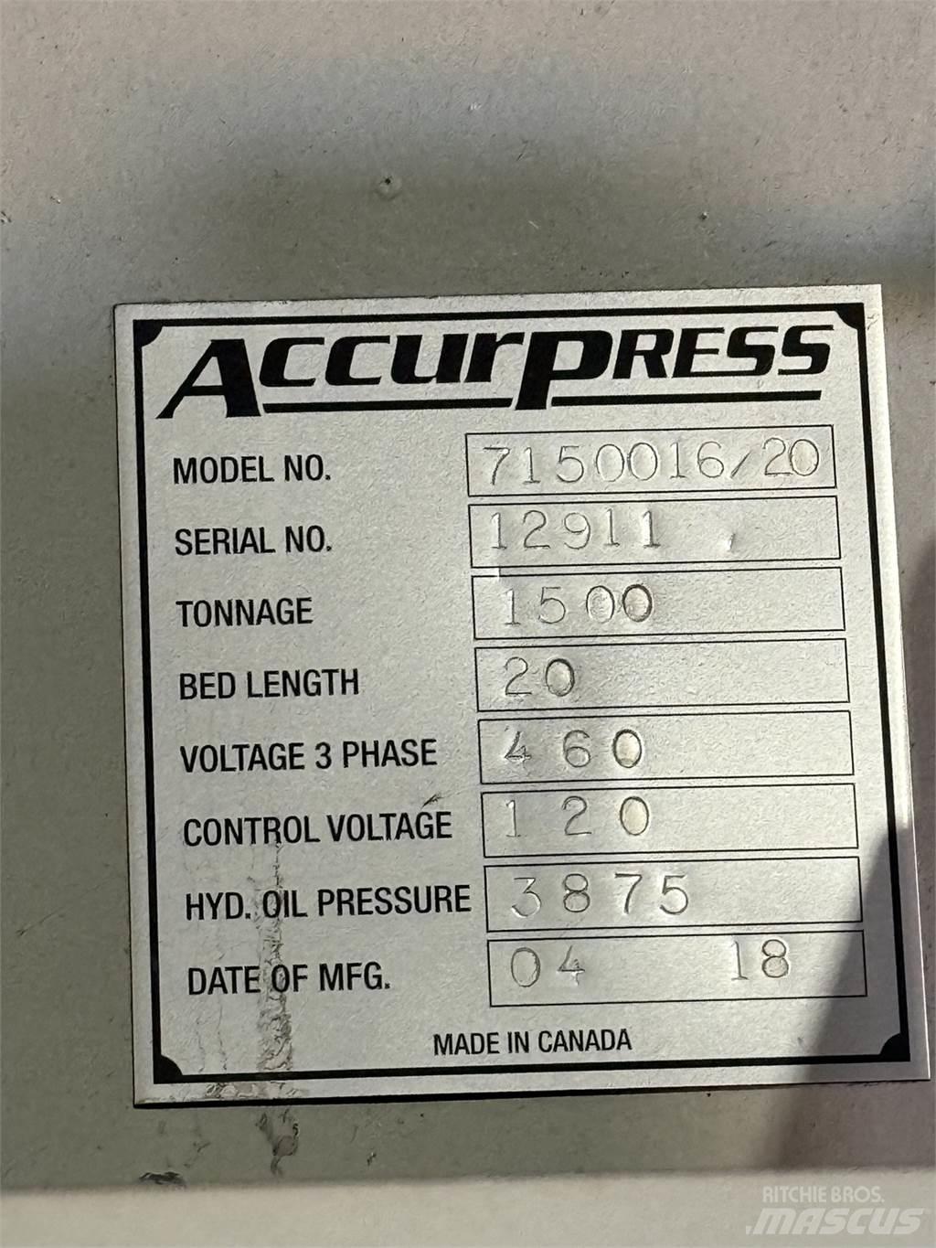  ACCURPRESS 7150016/20 Sonstige Baumaschinen