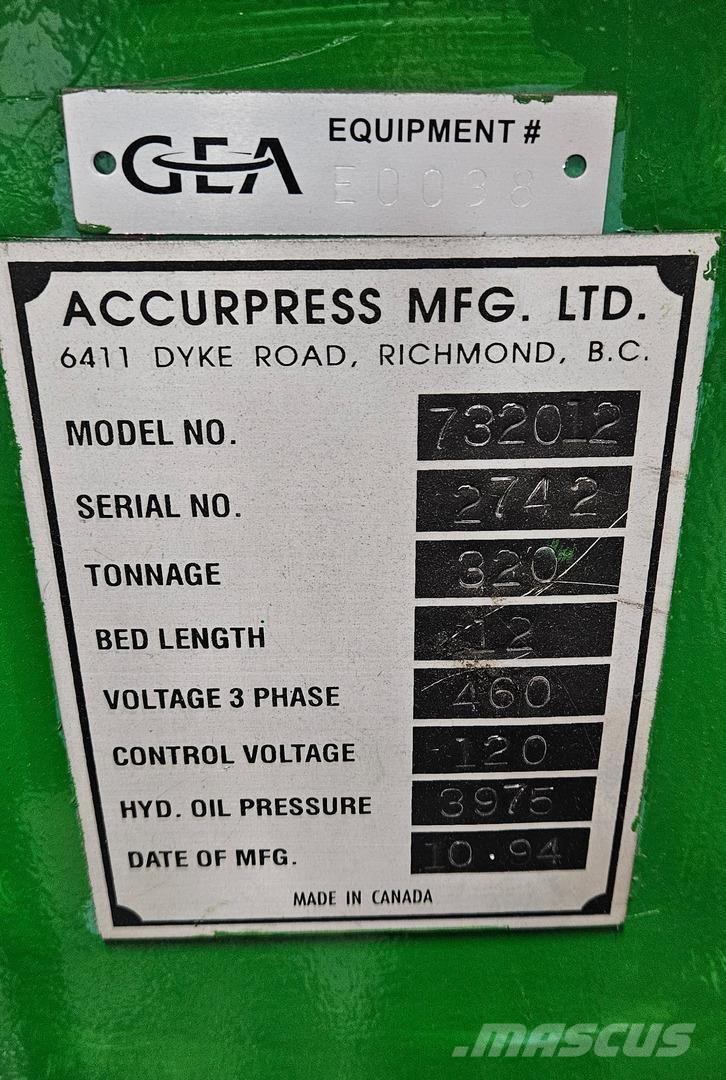  ACCURPRESS 732012 Sonstige Baumaschinen