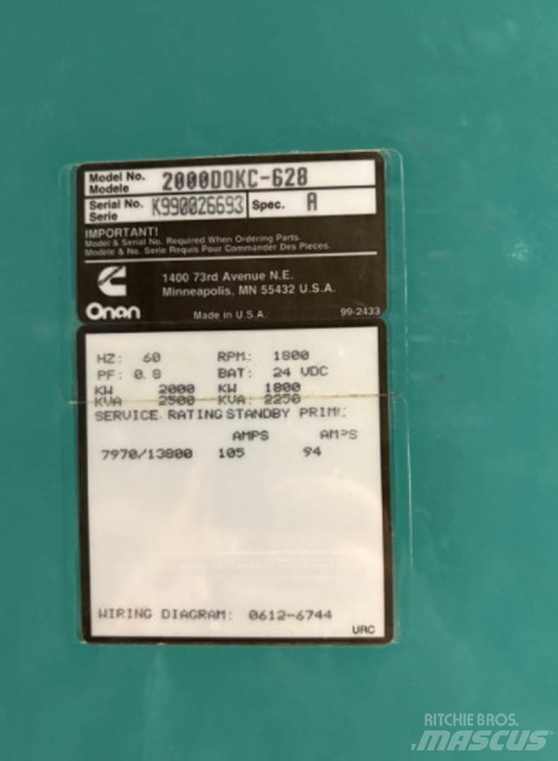 Cummins 2000DQKC-628 Diesel Generatoren