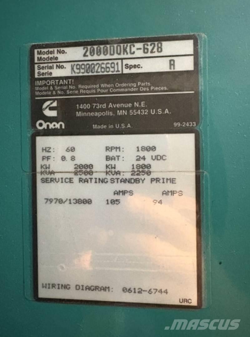 Cummins 2000DQKC-628 Diesel Generatoren