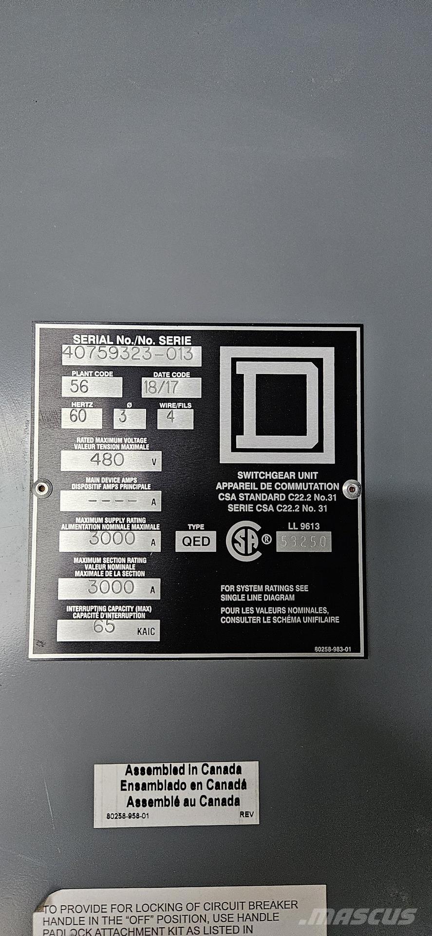  SQUARE D QED Sonstige Baumaschinen