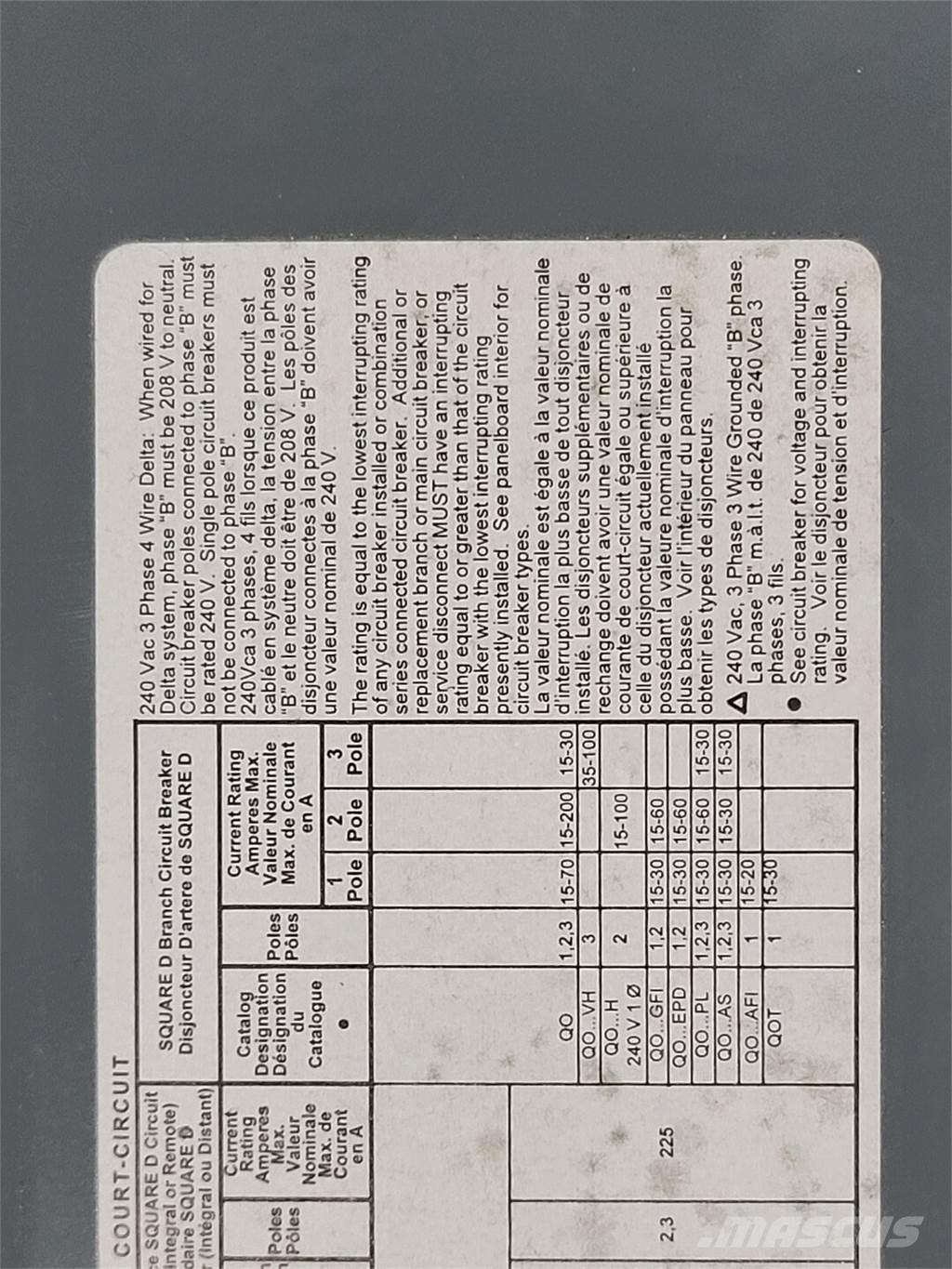  SQUARE D QOC30UC Sonstige Baumaschinen