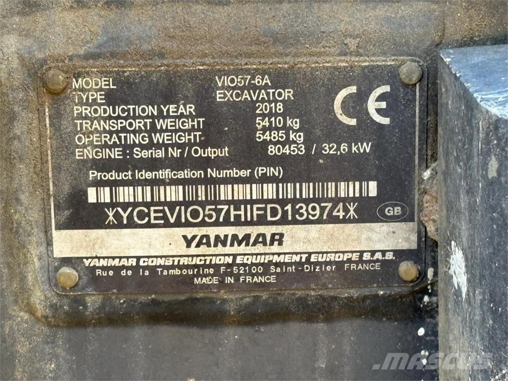 Yanmar VIO 57-6A Minibagger < 7t