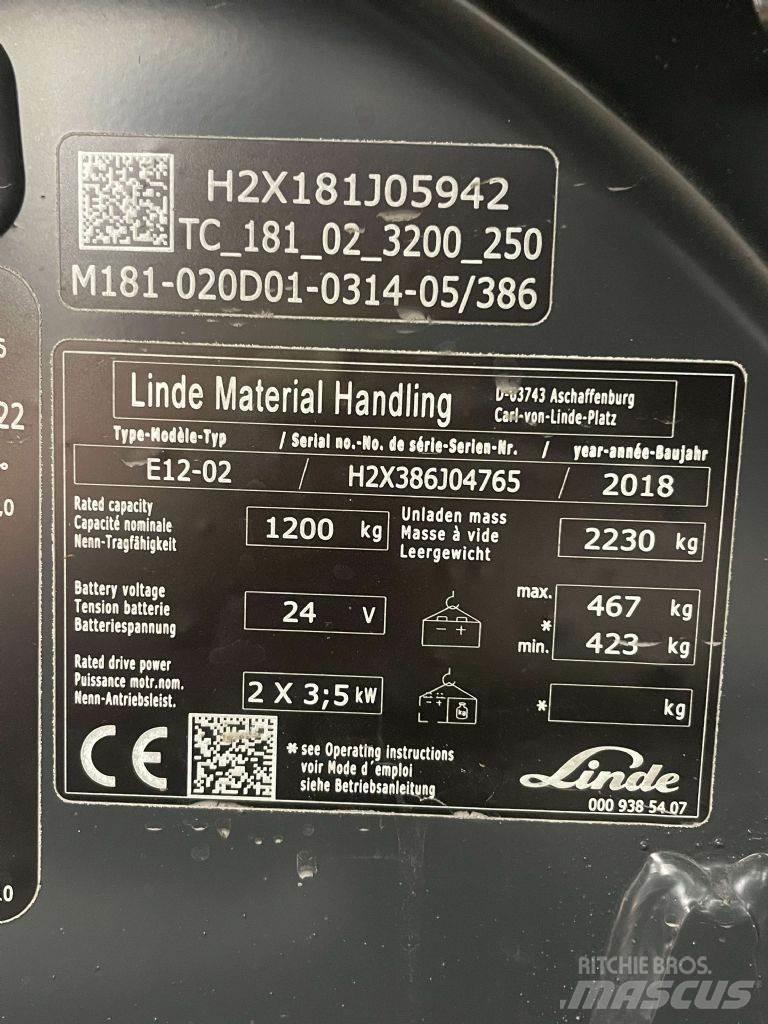 Linde E12-02-386 Elektro Stapler
