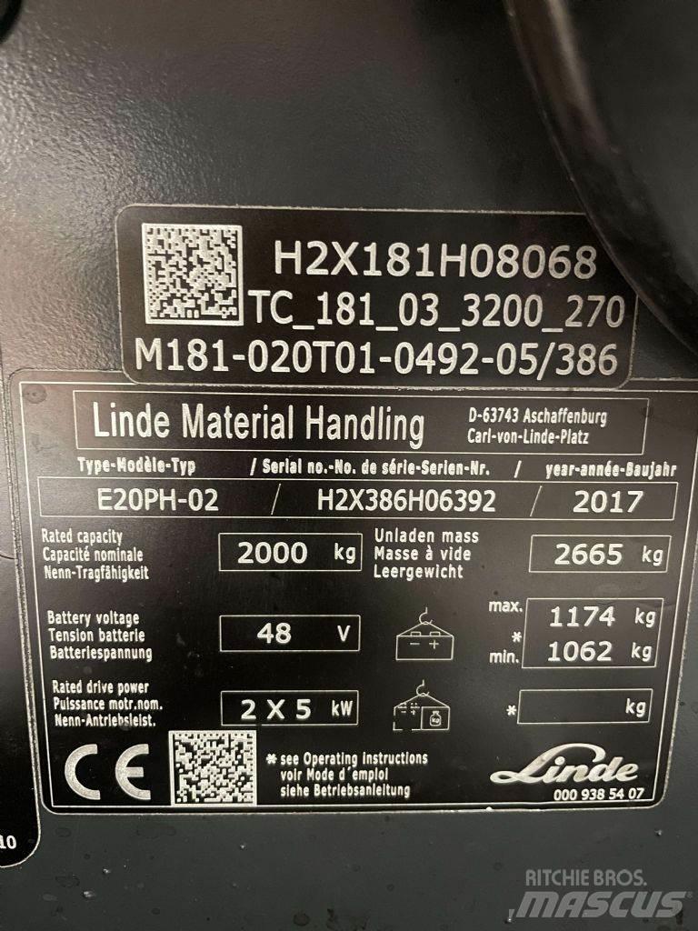 Linde E20PH-02-386 Elektro Stapler