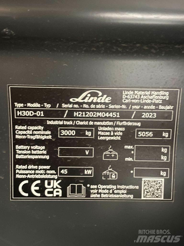 Linde H30D-01-1202 Diesel Stapler