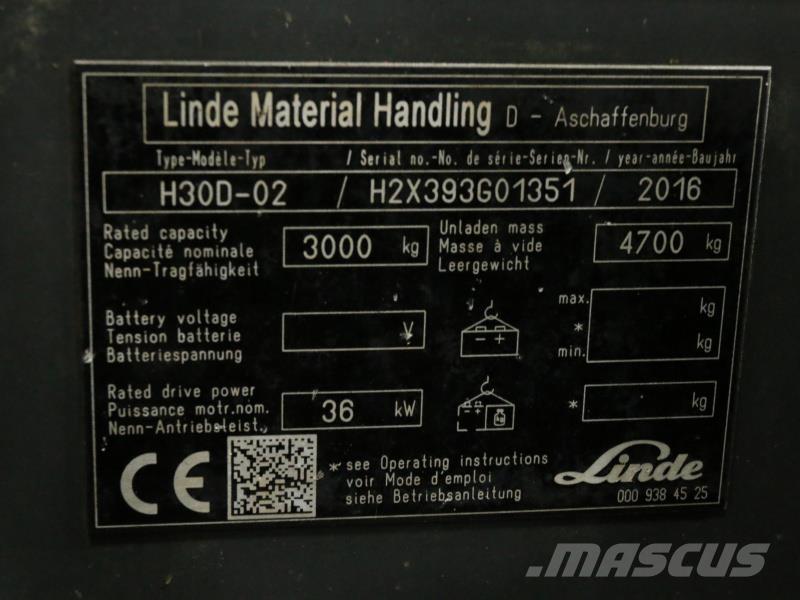 Linde H30D-02 393 Diesel Stapler