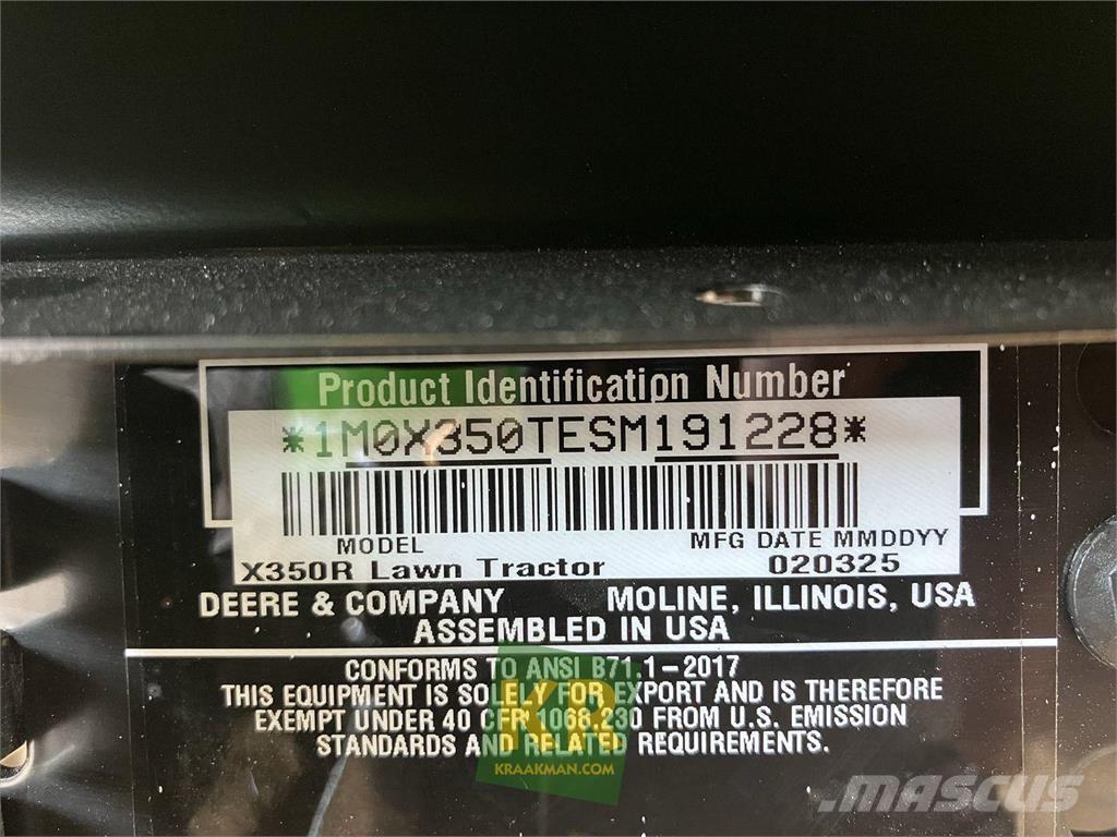 John Deere X350R Reitermäher