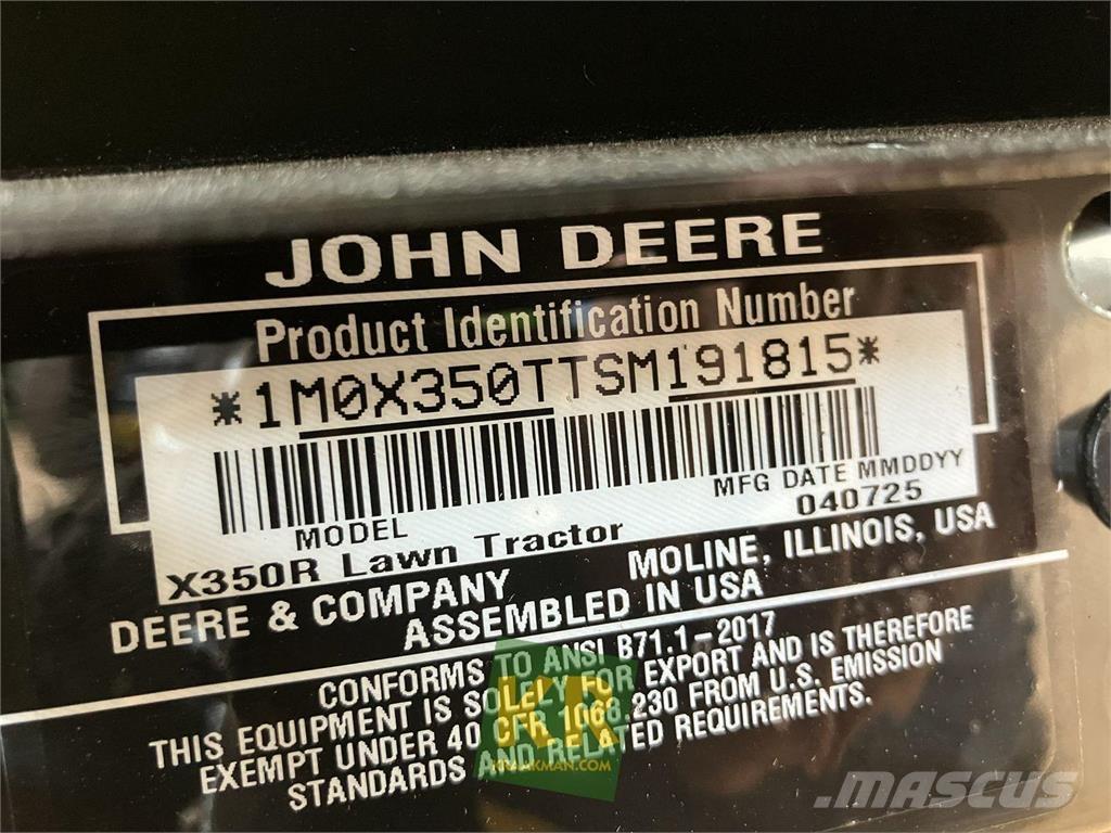 John Deere X350R Reitermäher