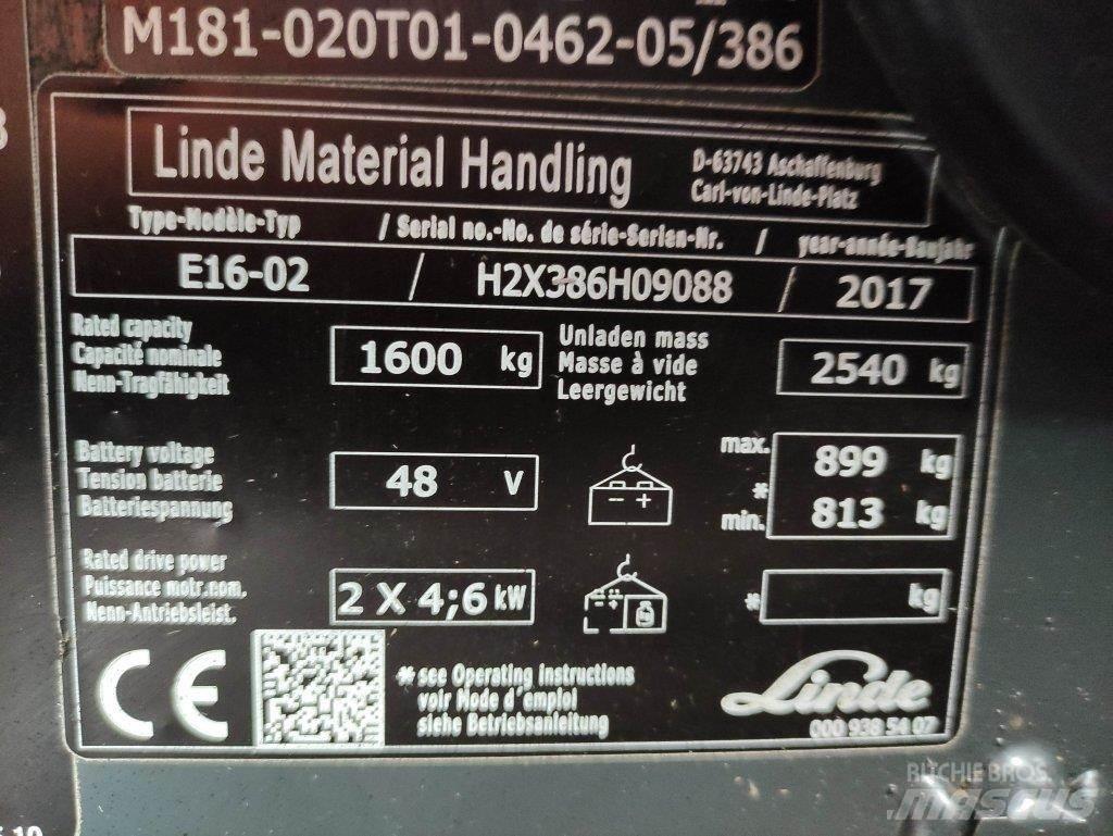 Linde E16-02-386 Elektro Stapler