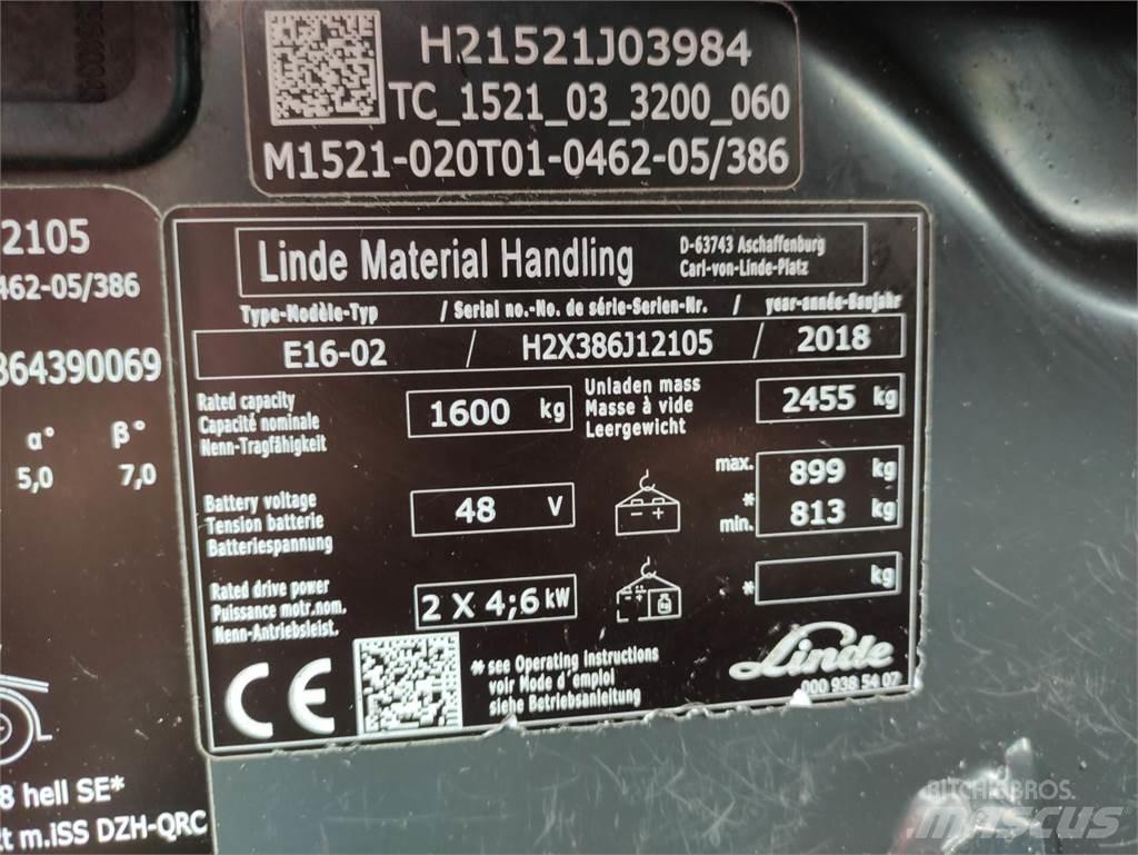 Linde E16-02-386-EVO Elektro Stapler