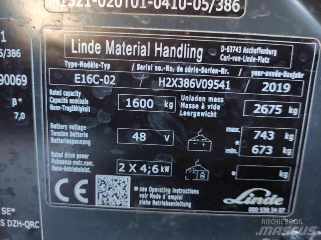 Linde E16C-02-386 EVO Elektro Stapler