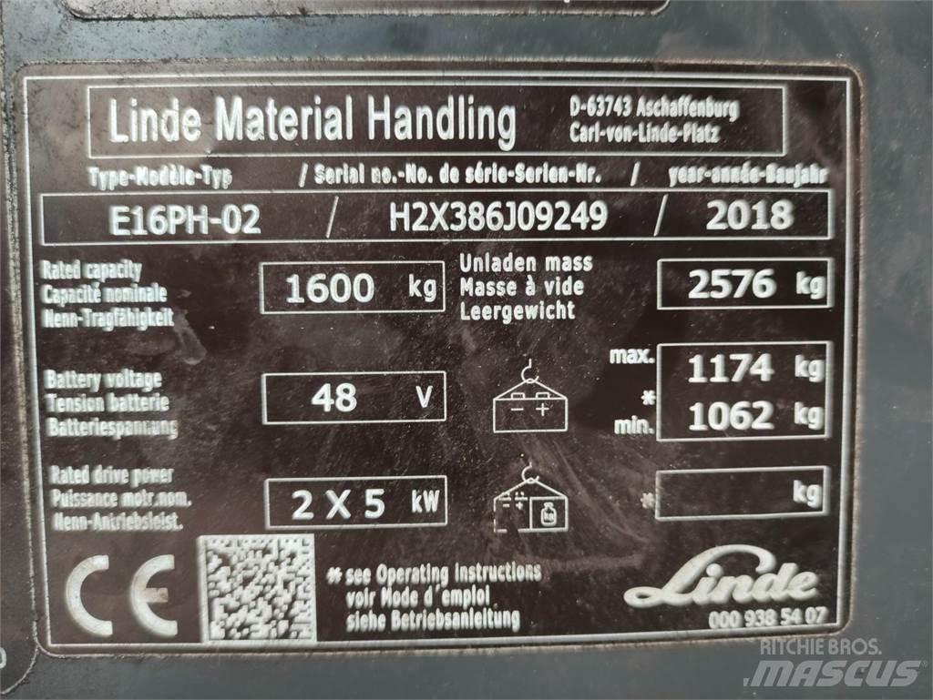 Linde E16PH-02-386-EVO Elektro Stapler
