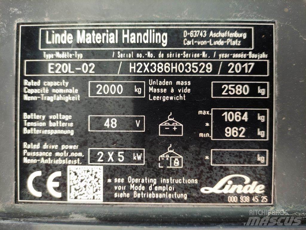 Linde E20L-02-386 Elektro Stapler