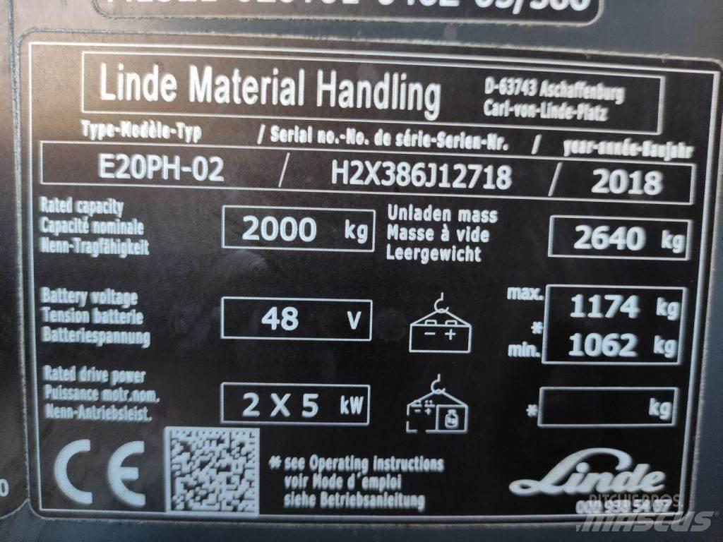 Linde E20P-02-386 EVO Elektro Stapler