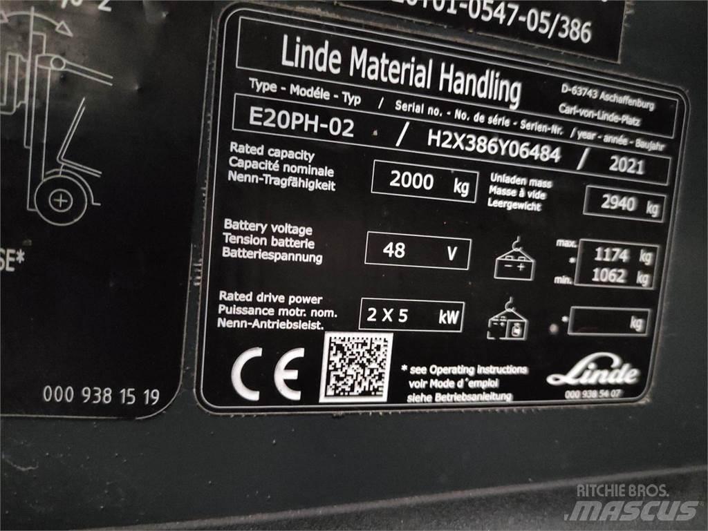 Linde E20PH-02-386-EVO Elektro Stapler