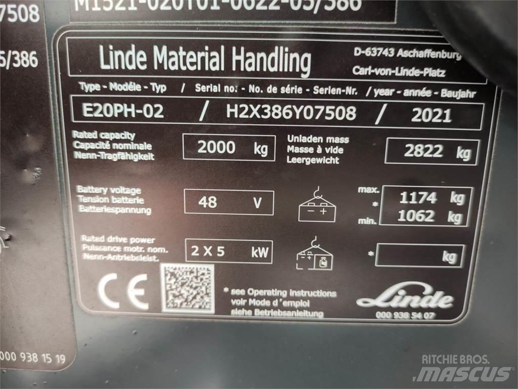 Linde E20PH-02-386-EVO Elektro Stapler