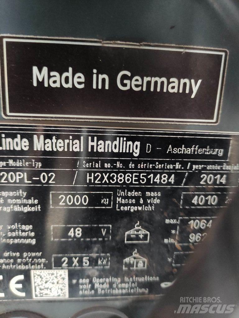 Linde E20PL-02-386 EVO Elektro Stapler