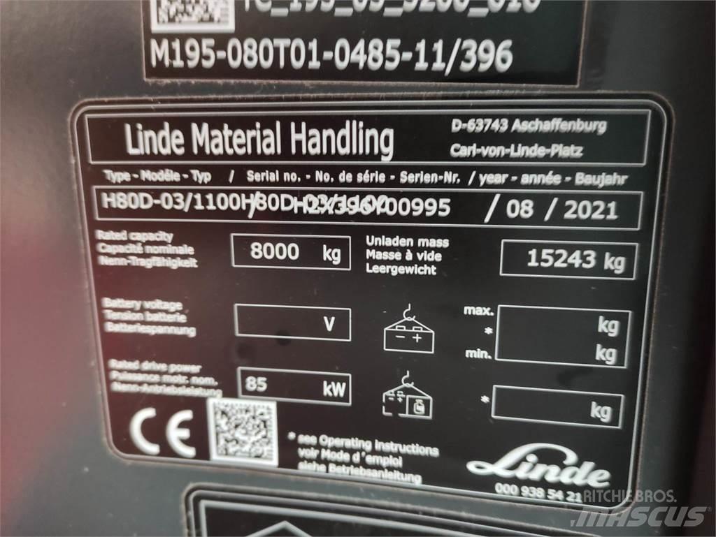 Linde H80D-1100-03-396 Diesel Stapler