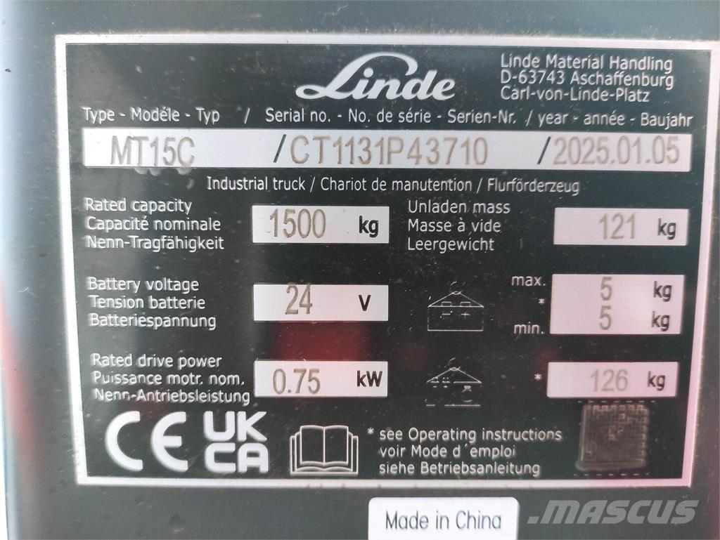 Linde MT15C Niedergabelstapler