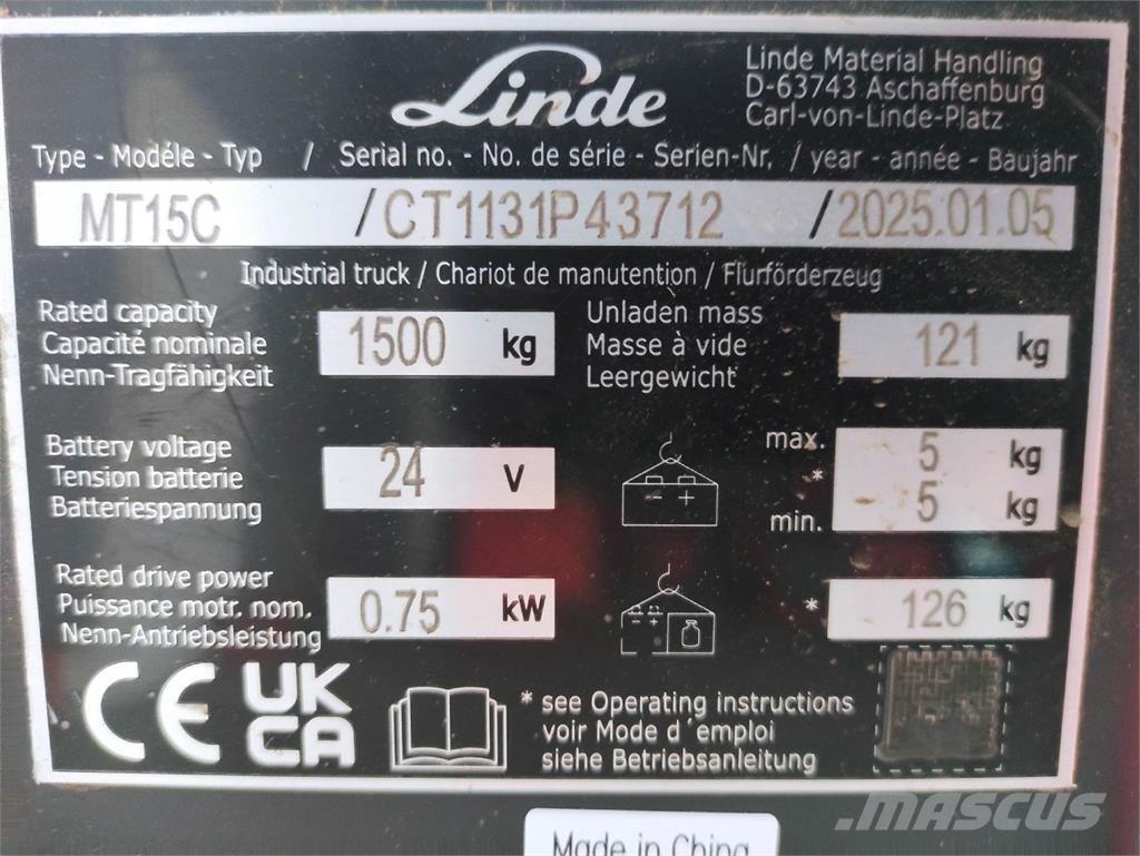 Linde MT15C Niedergabelstapler