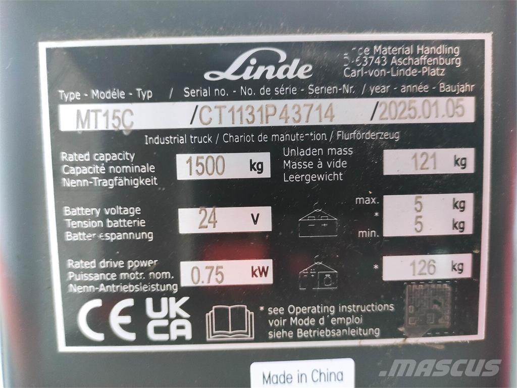 Linde MT15C Niedergabelstapler