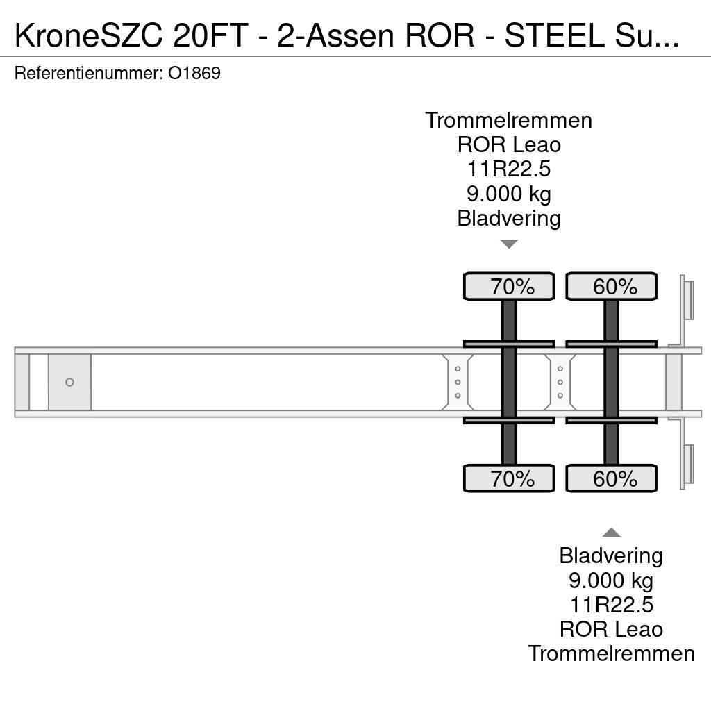 Krone SZC 20FT - 2-Assen ROR - STEEL Suspension - DOUBLE Containerauflieger